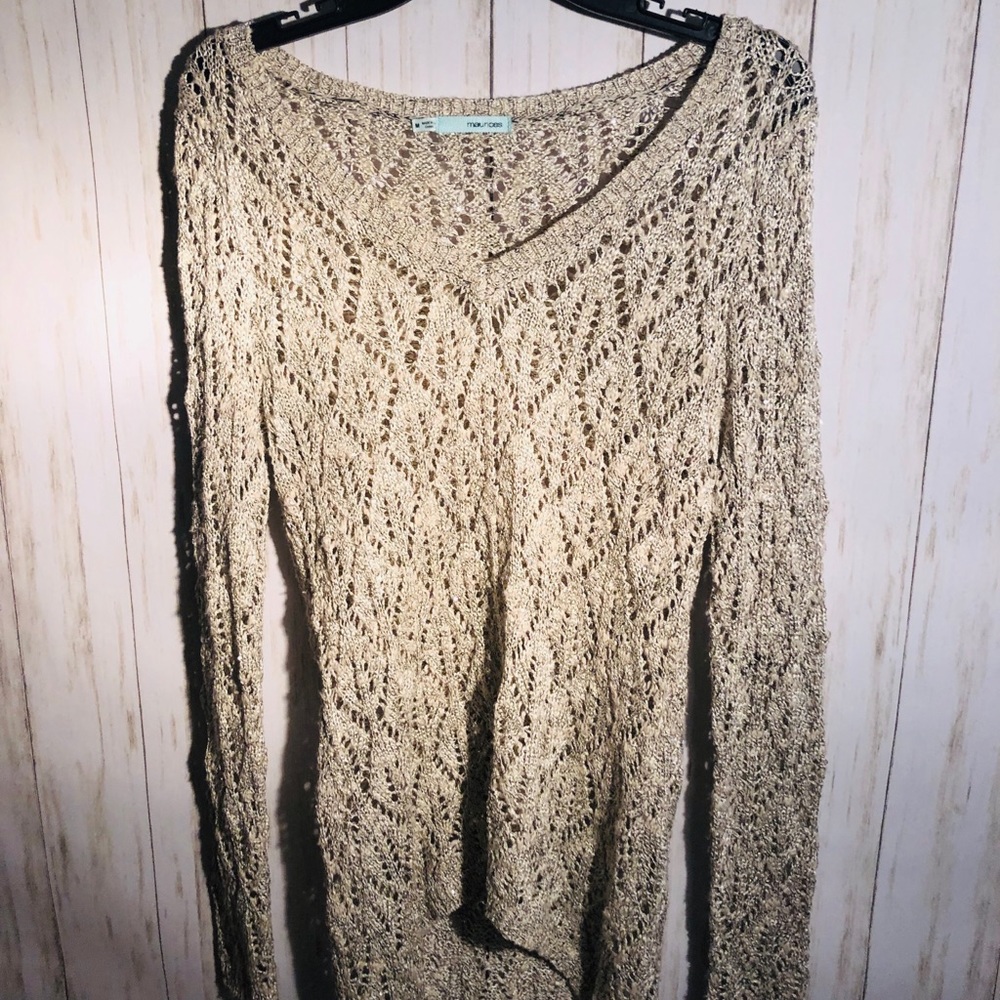 See through lace sweater. Size M.